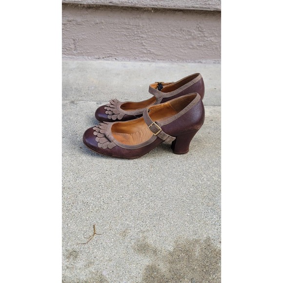 Vtg Chie Mihara Leather Heel Platform Shoes - Picture 3 of 7